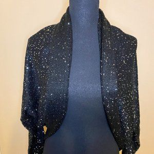 Black and Silver Sparkly Shrug Sweater